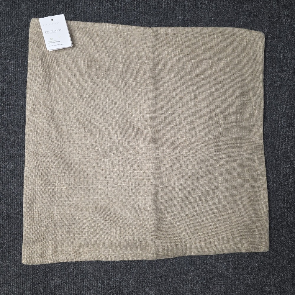 Pottery Barn Linen Cotton Ivory Velvet Pillow Cover 20 x 20 inches